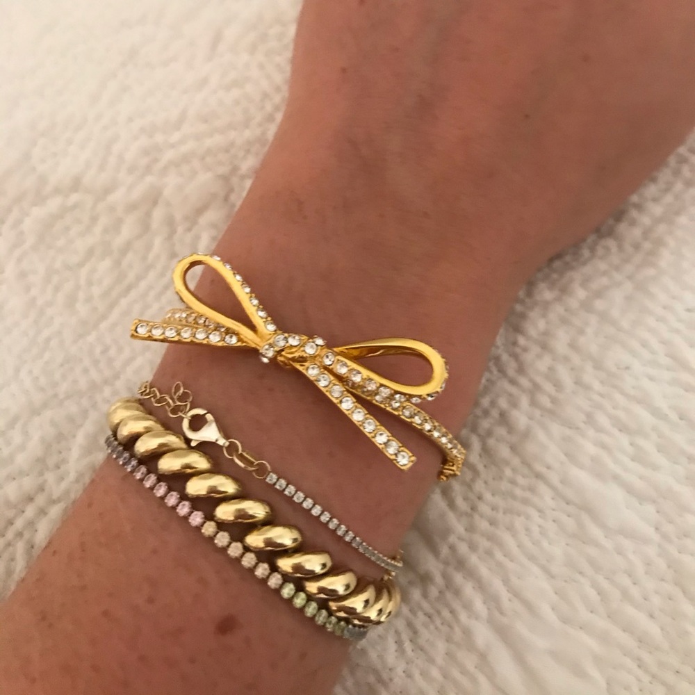 Kate Spade Gold Pave Bow Bangle